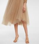 Мини-платье Trisha из плиссированного тюля Khaite, Nude - фото 5