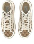 Кроссовки gg high top sneaker 'beige ebony' Gucci, бежевый - фото