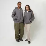 Худи SNIPES Small Logo Essential Oversized Zip, серый - фото 4