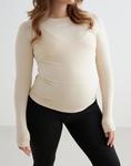 Aim'n Café au lait soft basic maternity Топ in beige - фото