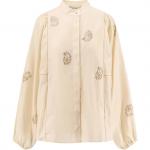 Рубашка Max Mara Caladio Embellished Long Sleeved Top MaxMara, бежевый - фото