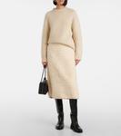 Юбка миди из хлопкового флиса Jil Sander, Eggshell - фото 2