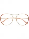 Массивные очки-пилоты Chloé Eyewear, золотой - фото