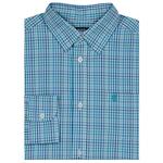 Мальчиковая рубашка с длинным рукавом stretch provincetown plaid Izod, Turquoise - фото 3
