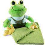 Талисман мягкая игрушка Подушка + одеяло Лягушка Piccolo - фото