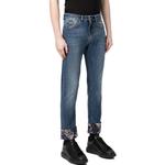 Кроп-джинсы с цветочным принтом VERSACE JEANS COUTURE, индиго - фото 5