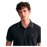 Поло Gant Tipped Piqué, черный - фото 4