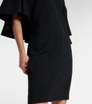 Мини-платье из крепа с накидкой Chloé, черный - фото 5