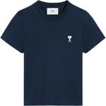 Футболка Ami Paris с вышитым логотипом кроп AMIPARIS, синий - фото