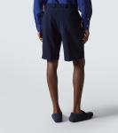 Шорты из плиссированной шерстяной ткани сирсакер Rubinacci, синий - фото 4