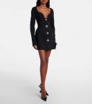 Расшитое креповое мини-платье Blumarine, Black - фото 2