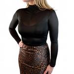 Топ Quinn с драпировкой на горловине в черном цвете MOON RIVER - фото 4