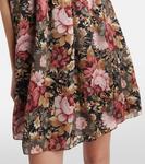 Шёлковое шифоновое мини-платье с цветочным принтом Chloé, Black - фото 5