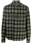 Рубашка из фланели с клетчатым принтом DSQUARED2, зеленый - фото