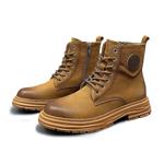 Мужские ботинки Martin черные, желтые YEDANI, черные однослойные туфли - фото 7