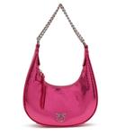 Сумка-хобо Pinko BRIOCHE HOBO MINI PELLE LAMINA, роза - фото