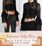 Топ из кружева Cord черного цвета Self-Portrait - фото 4