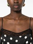Stella McCartney атласный топ в горох, черный - фото 5