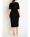 Платье рабочее на пуговицах Plus Size ELOQUII, черный - фото 3