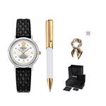 VERSACE Часы New Lady 35mm, White Black Watch+Signature Pen - фото