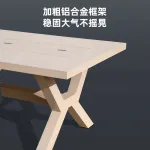 Комплект садовой мебели: 10 высоких стульев, стол с двойным грилем, 230х120 см, Х-образными ножками, бежевый 2 - фото 6