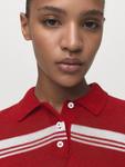 Поло в полоску из трикотажа Mango, Red - фото 6