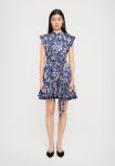 Платье Alice + Olivia LUCY CUFFED CAP MINI DRESS, Blooming Wild Indigo/Blue - фото