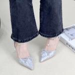 Ainer-cat Ainer cat Slim Heel High Heels 8cm Women's Silver - фото 9