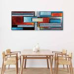 Картины на холсте Feeby Moderne Abstrakt Blau Rot, синий - фото 2