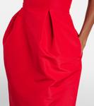 Шелковое макси-платье с открытыми плечами Carolina Herrera, Scarlet - фото 5