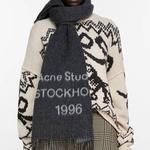 Жаккардовый шарф с бахромой и логотипом Acne Studios - фото 2