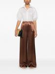 Атласные брюки-палаццо THE NINA STUDIO, коричневый - фото 2