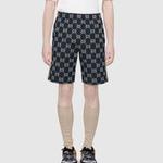 Шорты side contrast striped jacquard shorts for men blue Gucci, синий - фото 4