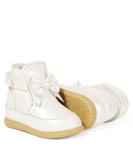 Кожаные ботинки Baby Cemilla с бантом Donsje, Off White Metallic Leather - фото 5