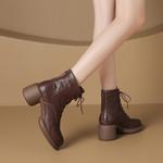 Ботинки Martin Boot женские Zhr, коричневый - фото 5