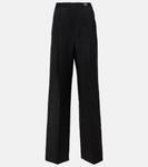 Широкие брюки из мохера и шерсти Prada, Nero - фото