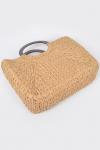 Сумка-шопер с круглой ручкой из соломки FASHNZFAB, хаки - фото 4
