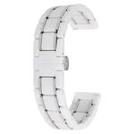 Ремешок Huawei совместимый керамический 41 мм CHENSONG, пятизвенный керамический бело-серебристый - фото 2