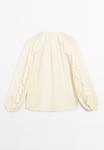 Блуза Massimo Dutti FLOWING GARMENT WITH RUFFLES, Beige - фото 7