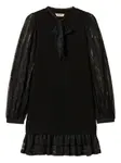 Кружевное платье мини Twinset, черный - фото