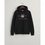 Худи Gant Archive Shield Regular Fit, черный - фото 3