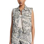 Жилет женский Dior с карманами, серый / белый - фото 2