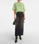Футболка Exford Face из хлопкового джерси Acne Studios, Bright Green - фото 2