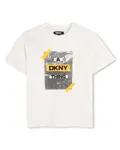 Детская хлопковая футболка DKNY, белый - фото