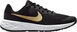 Кроссовки Nike Revolution 6 GS 'Black Metallic Gold', черный - фото 2