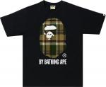 Футболка BAPE Check By Bathing Ape Tee 'Black/Green', черный - фото