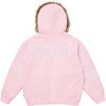 Худи на молнии из искусственного меха Supreme, светло-розовый - фото