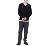 Джемпер Uniqlo Extra Fine Merino с v-образным вырезом, черный - фото 3
