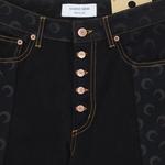 Брюки Marine Serre Moon Denim Boyfriend Trousers 'Black', черный - фото 4