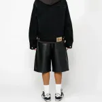 Большие кожаные шорты Stussy, черный - фото 4